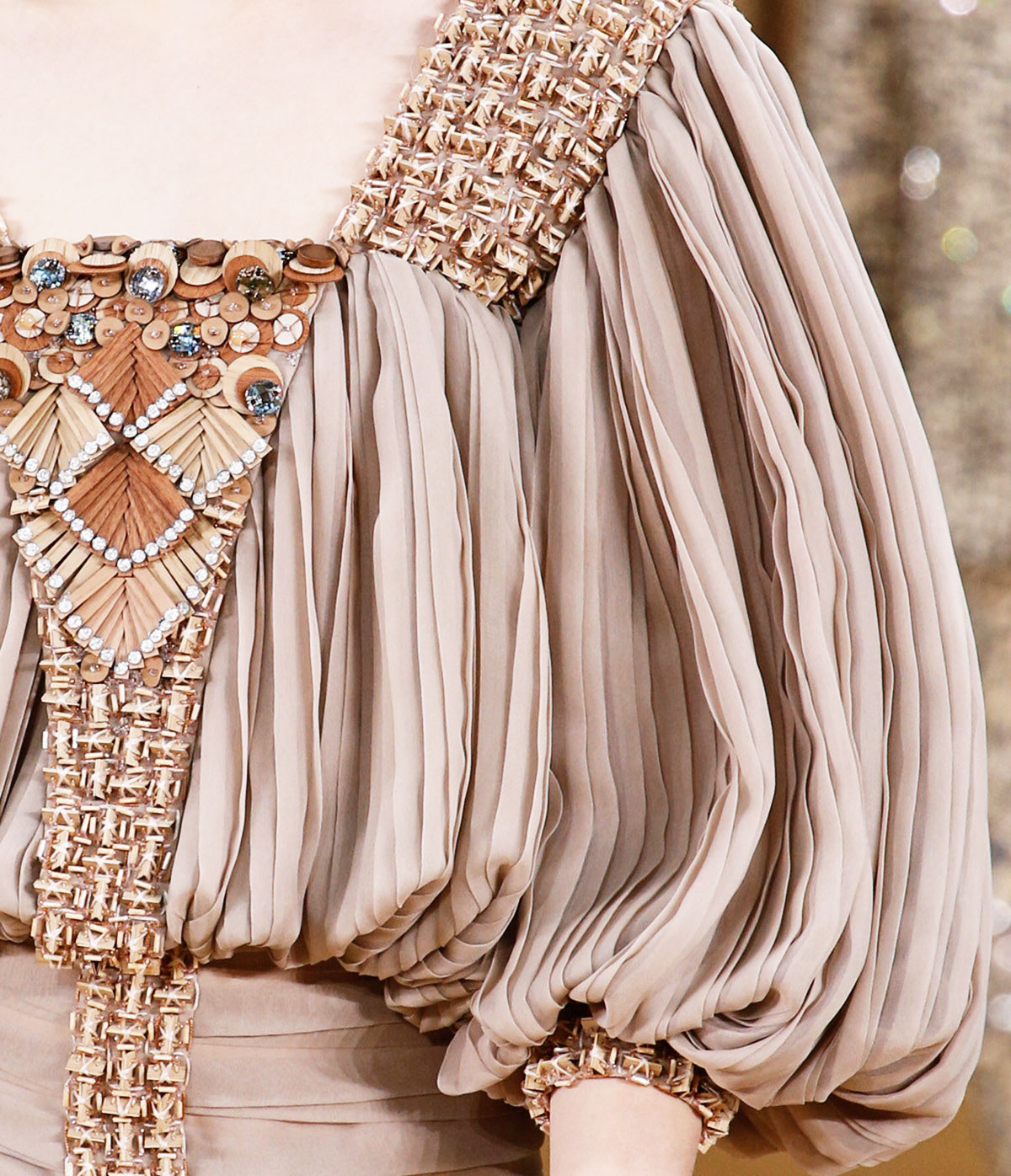 Chanel Spring 2016 Haute Couture wood seqiuins