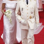 Charlene Wittstock white Armani wedding dress Albert de Monaco wedding