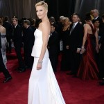 Charlize Theron 2013 Oscars white Dior dress