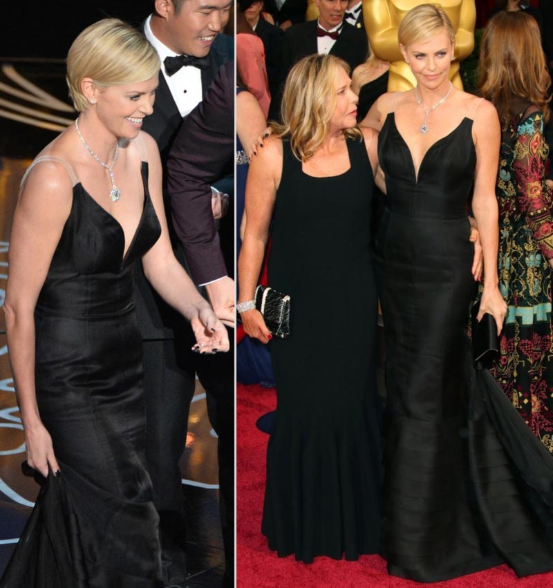 Charlize Theron Oscars date her mother