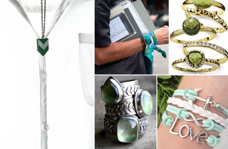 chic ways to wear green accessories