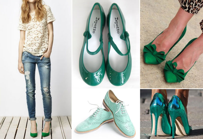 chic ways to wear green shoes