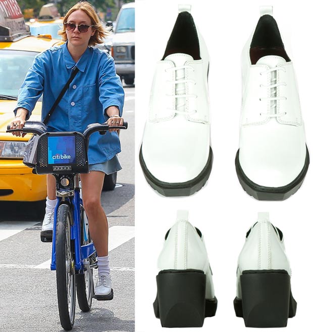 Casual Star Style: Chloe Sevigny White Shoes, Total Denim Look
