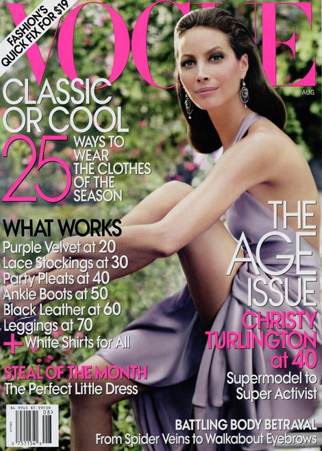 Christy Turlington Vogue August 2009 cover