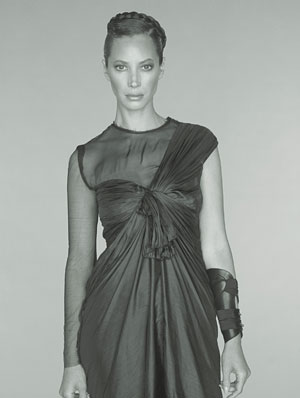 Christy Turlington W Magazine August 2008 Photo Grecian Style Dress