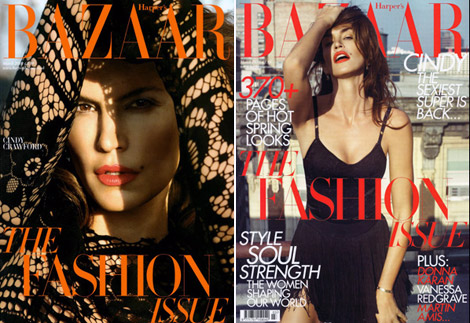 Cindy Crawford Harpers Bazaar March 2010 covers