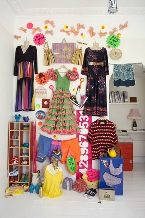 Clothes wall display at home