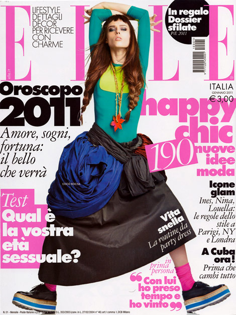 Coco Rocha Covers Elle Italia January 2011