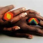 colorful beaded rings by Innocent Creationz