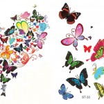 colorful butterflies heart temporary tattoo