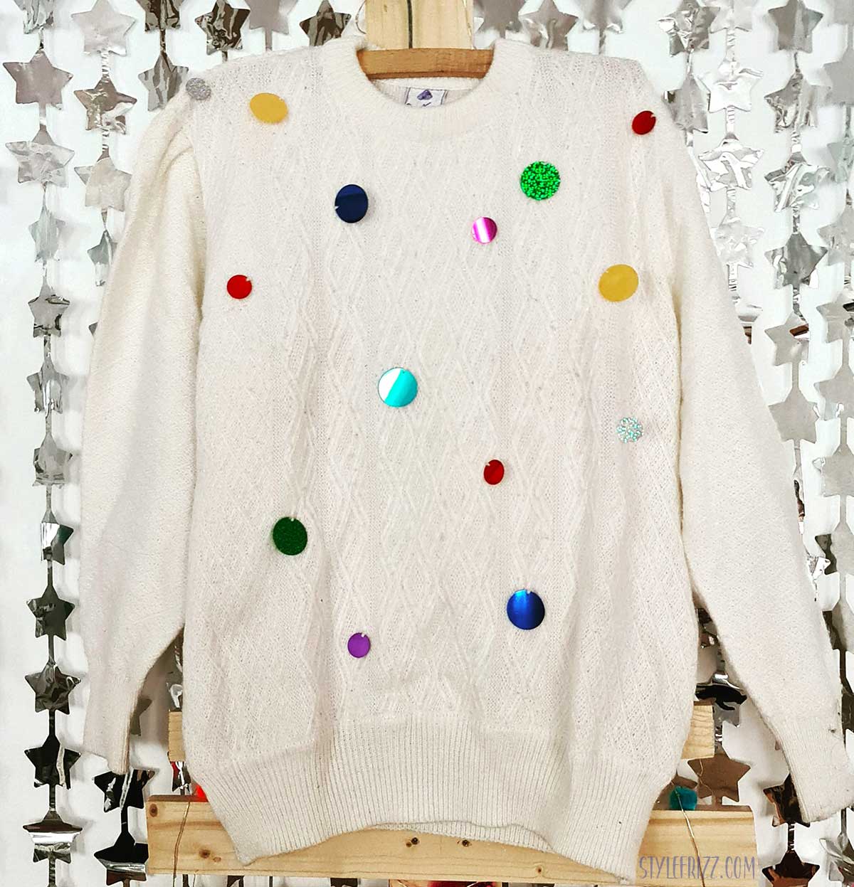 colorful sequins diy christmas sweater