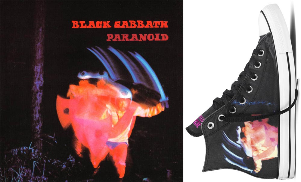 Converse Black Sabbath sneakers Paranoid album cover
