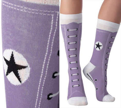 Converse Hi top socks purple