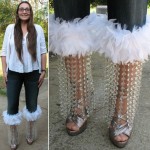Crystal feathers jeans