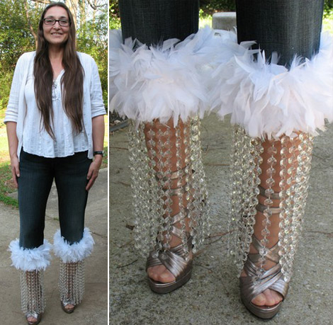Crystal Feathers Jeans