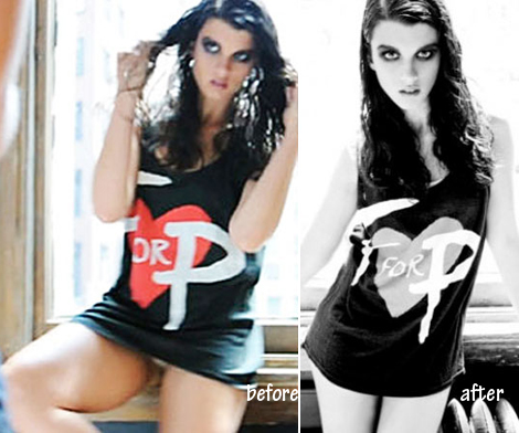 Crystal Renn photoshopped thinner before after