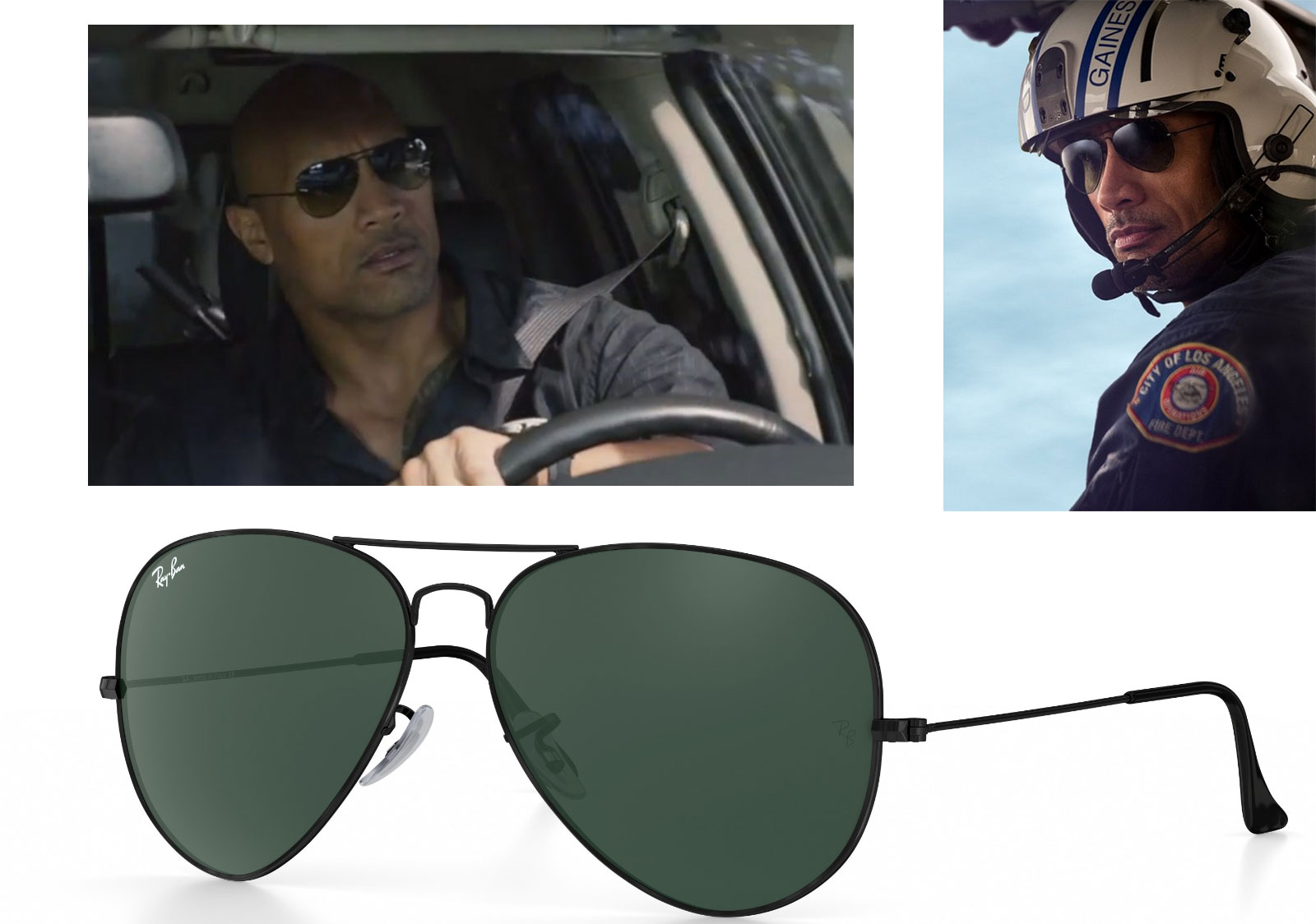 custom Aviator Ray Ban sunglasses Dwayne the Rock Johnson San Andreas