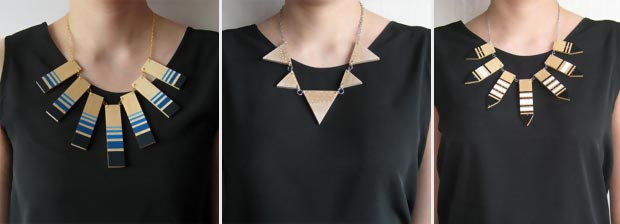 dare to wear the wood statement necklace