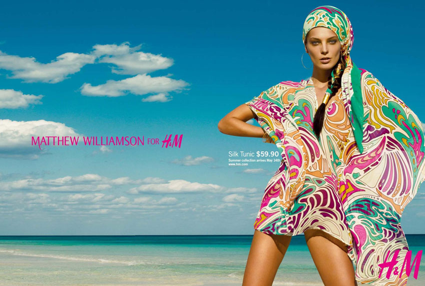 Daria Werbowy’s H & M Matthew Williamson Summer 2009 Ad Campaign