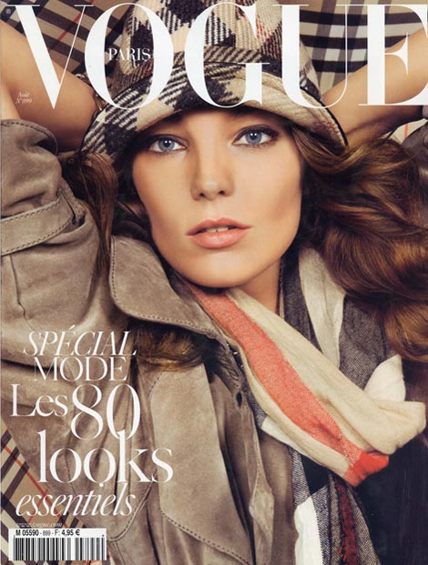 Daria Werbowy Vogue Paris August 2009 cover