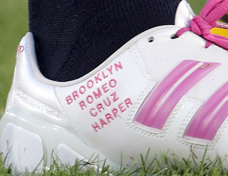 David Beckham pink soccer shoes kids names