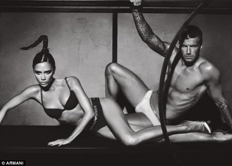 David Victoria Beckham Armani Underwear Ad Campaign
