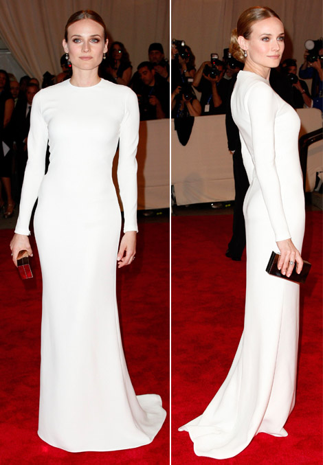 Diane Kruger White Calvin Klein dress Met Gala 2010