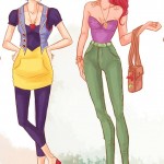 Disney Princesses in casual clothes Snow White Ariel Viria13