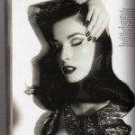 Dita Von Teese Harpers Bazaar October 2008 black and white photo