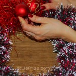 DIY wreaths glue baubles