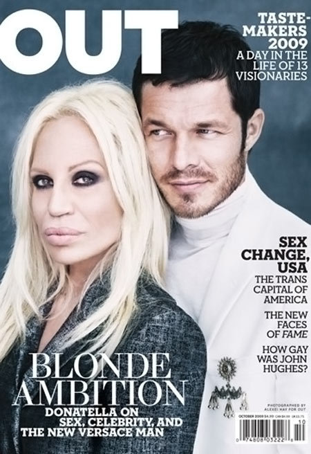 Donatella Versace Out Magazine cover October 2009