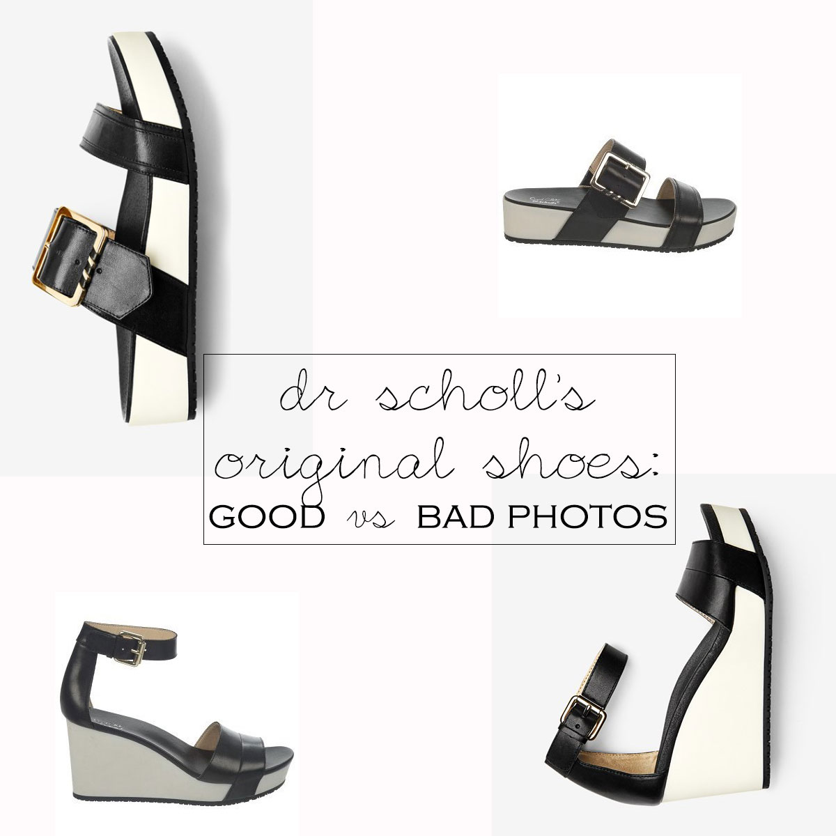 dr scholl s shoes good vs bad product photography