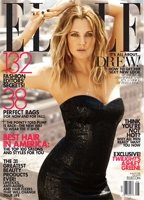 Drew Barrymore Elle August 2010 cover