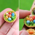 Easter fimo decorations miniature Petitplat creations
