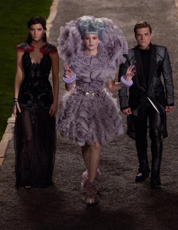 Effie Trinket Hunger Games lavender McQueen dress
