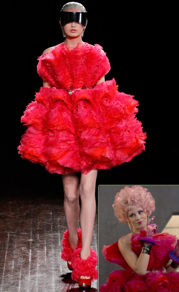 Effie Trinket Hunger Games pink McQueen dress