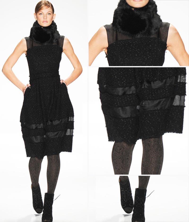 elegant boucle dress with pockets Badgley Mischka Fall 2014