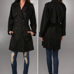 Elizabeth and James Convertible Trench coat black