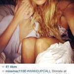 Elle Macpherson without makeup in bed wakeupcall
