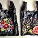embroidered plastic bags Nicoletta de la Brown