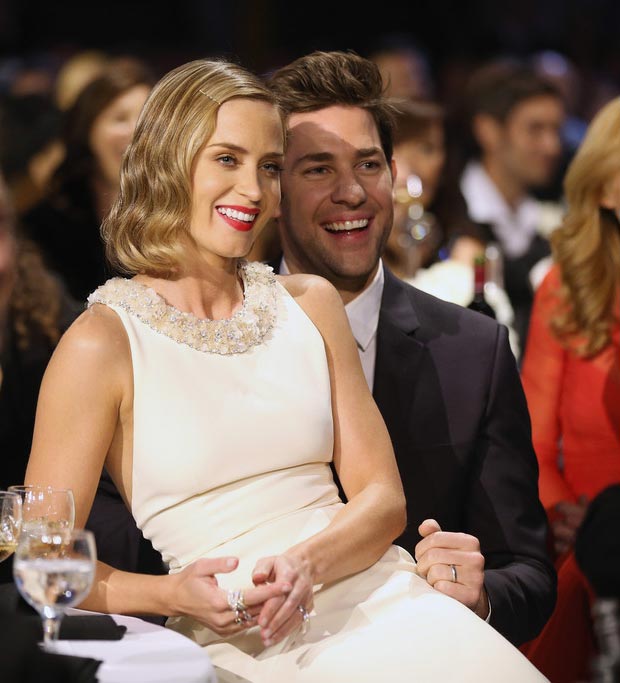 Emily Blunt getting close to her husband during the Critics Choice Awards 2013
