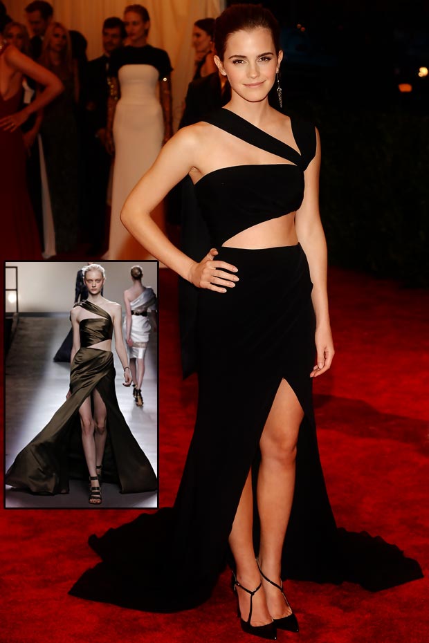 Emma Watson cutout black dress 2013 Met Gala