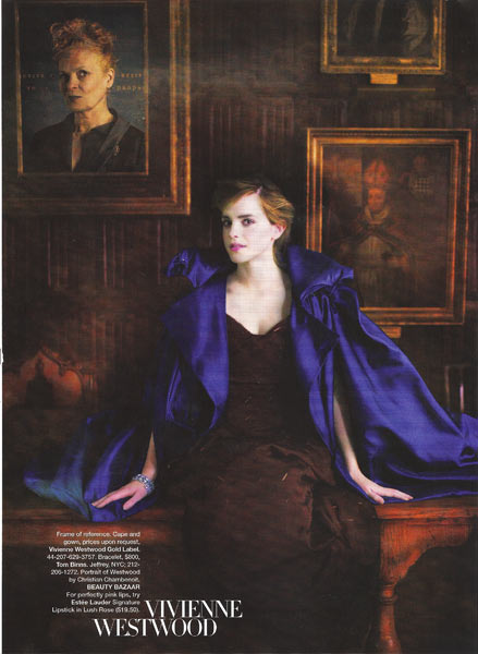 Emma Watson Harpers Bazaar October 2008 in Vivienne Westwood