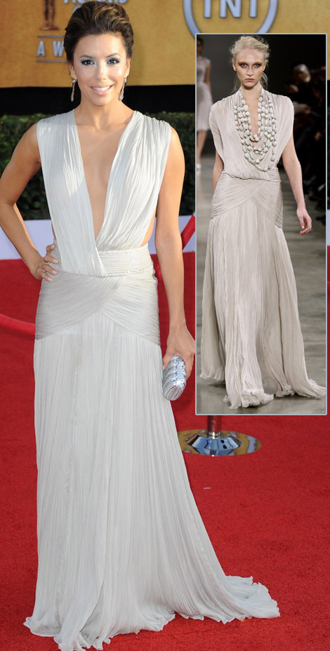 Eva Longoria White Georges Hobeika dress 2011 SAG Awards