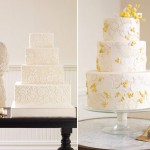 fabric inspired wedding cakes lace