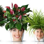 Family face print flower pots