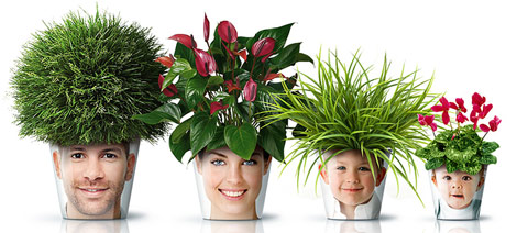 Family face print flower pots