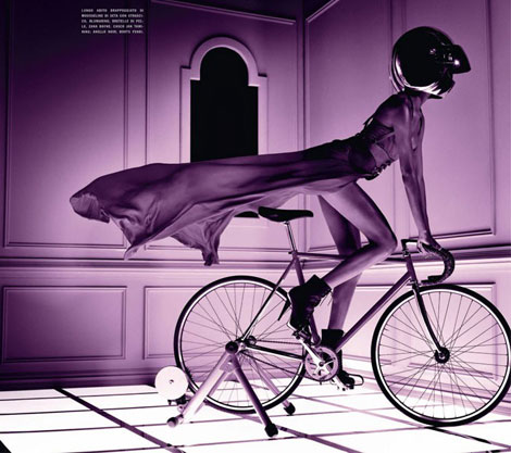 fashionista on bicycle