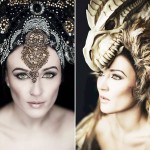 feathered unique headpiece posh fairytale couture