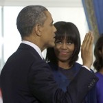 First Lady Michelle Obama new bangs